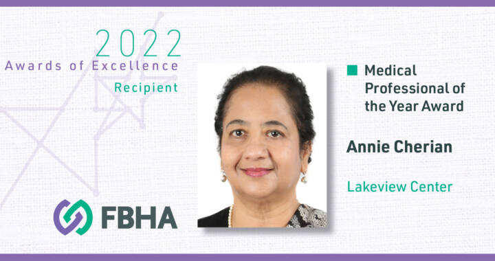 Medical Proffessional of the Year Award Annie Cherian Lakeview Center -2022 Awards of Excellence Recipient