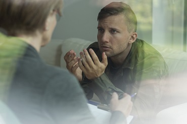 man in counseling session