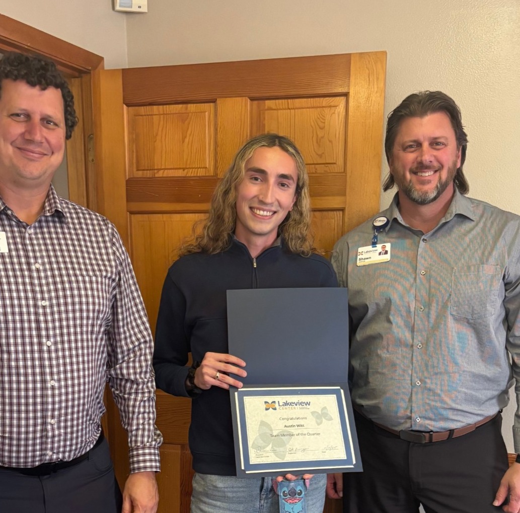 Dustin Perry, Austin Witt holding certificate, and Shawn Salamida