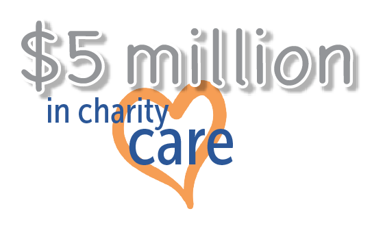 $5 million in charity care